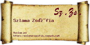 Szlama Zsófia névjegykártya