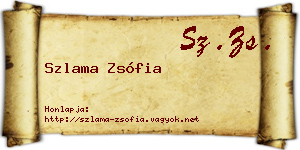Szlama Zsófia névjegykártya