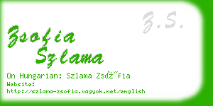 zsofia szlama business card